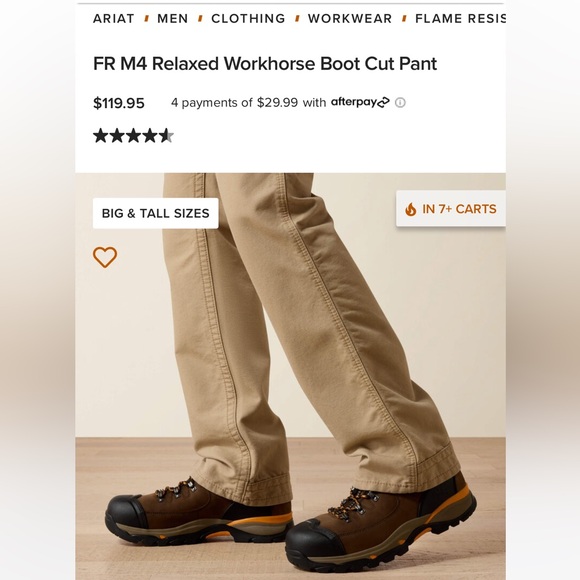 Ariat Men's FR Tan Pants - Picture 7 of 7